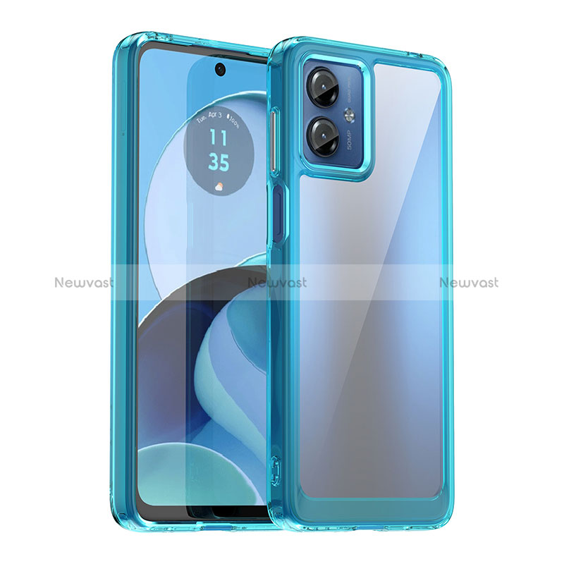 Silicone Transparent Frame Case Cover J01S for Motorola Moto G14