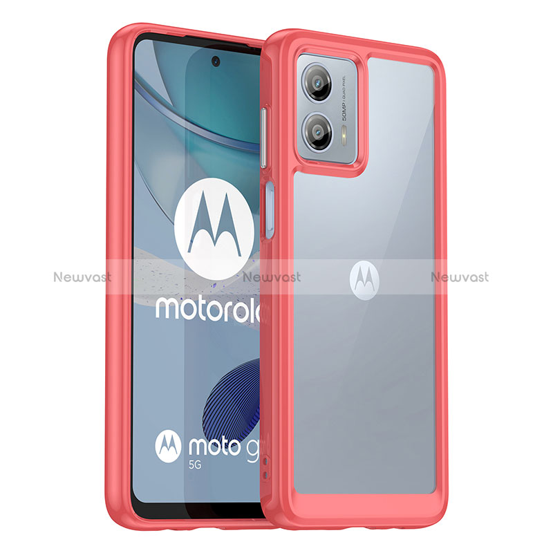 Silicone Transparent Frame Case Cover J01S for Motorola Moto G53 5G