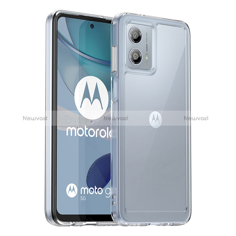 Silicone Transparent Frame Case Cover J01S for Motorola Moto G53 5G Clear