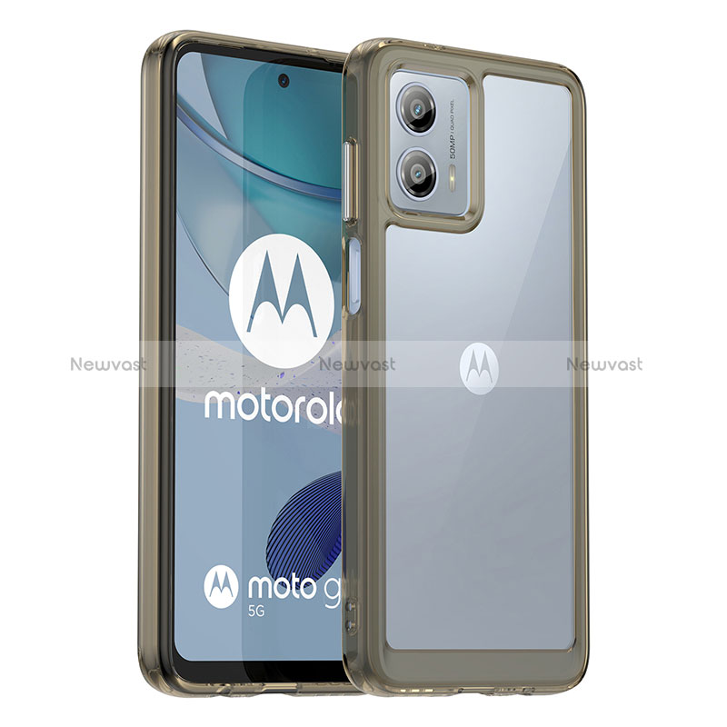 Silicone Transparent Frame Case Cover J01S for Motorola Moto G53y 5G