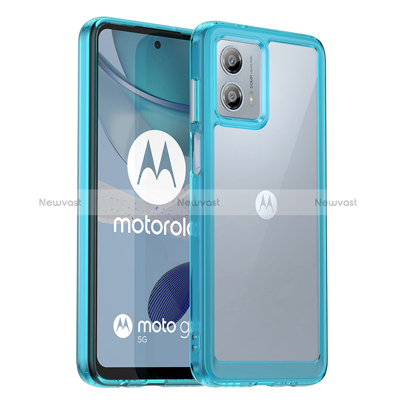 Silicone Transparent Frame Case Cover J01S for Motorola Moto G53y