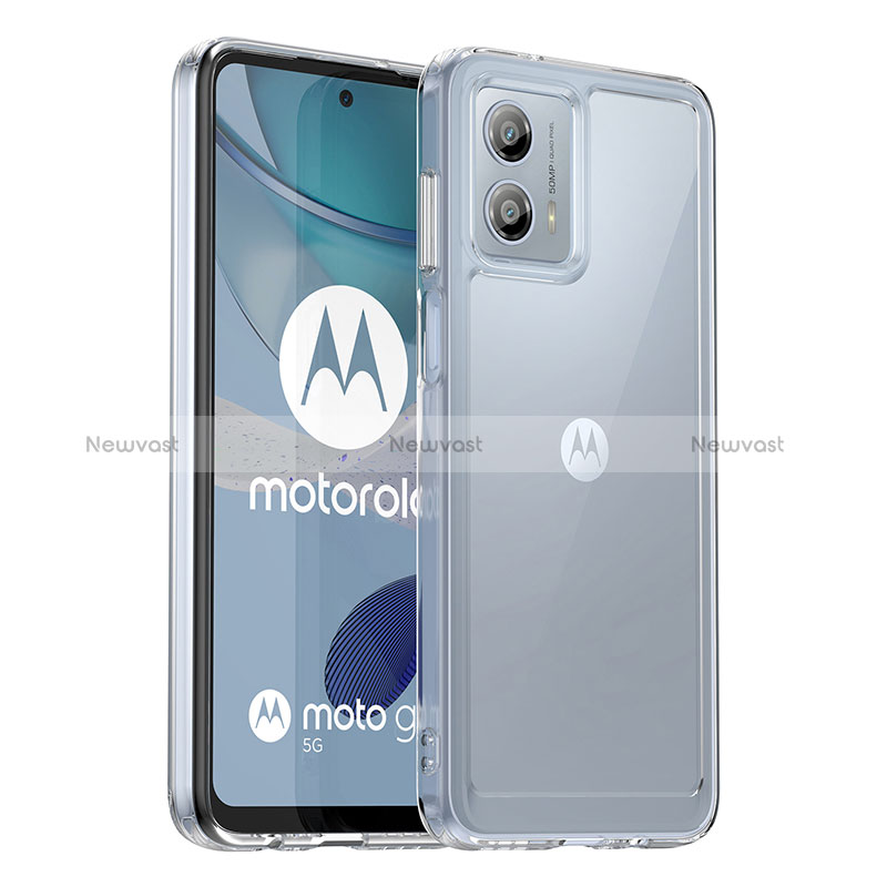 Silicone Transparent Frame Case Cover J01S for Motorola Moto G53y