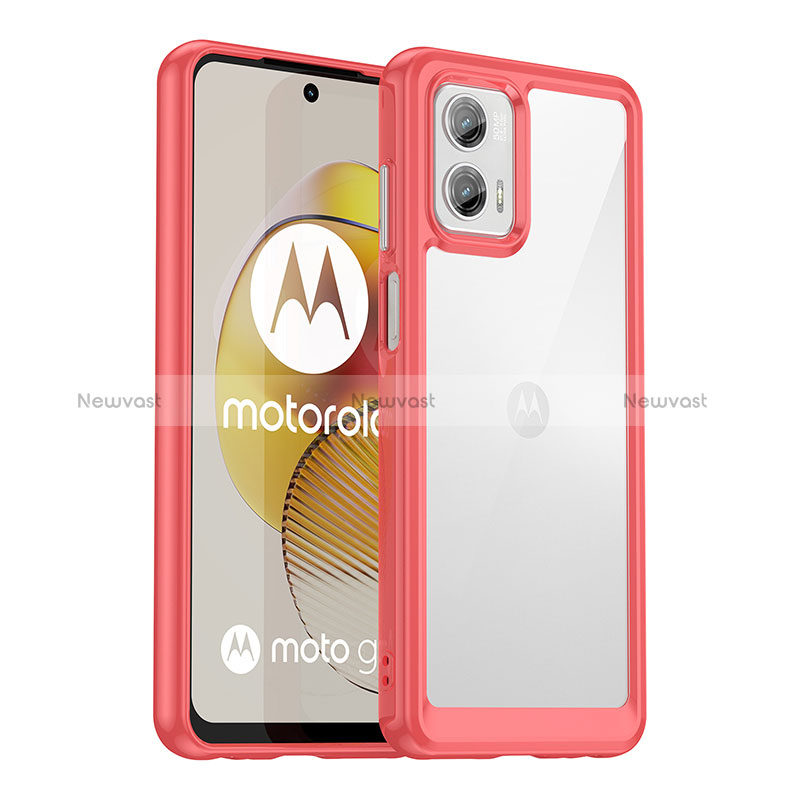 Silicone Transparent Frame Case Cover J01S for Motorola Moto G73 5G