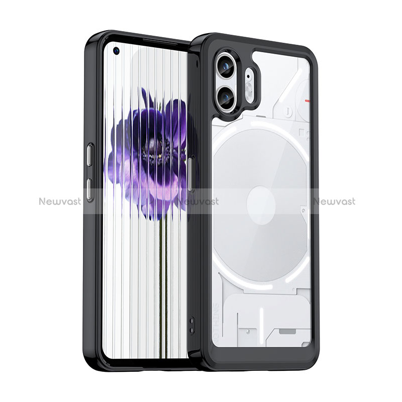 Silicone Transparent Frame Case Cover J01S for Nothing Phone 2 Black