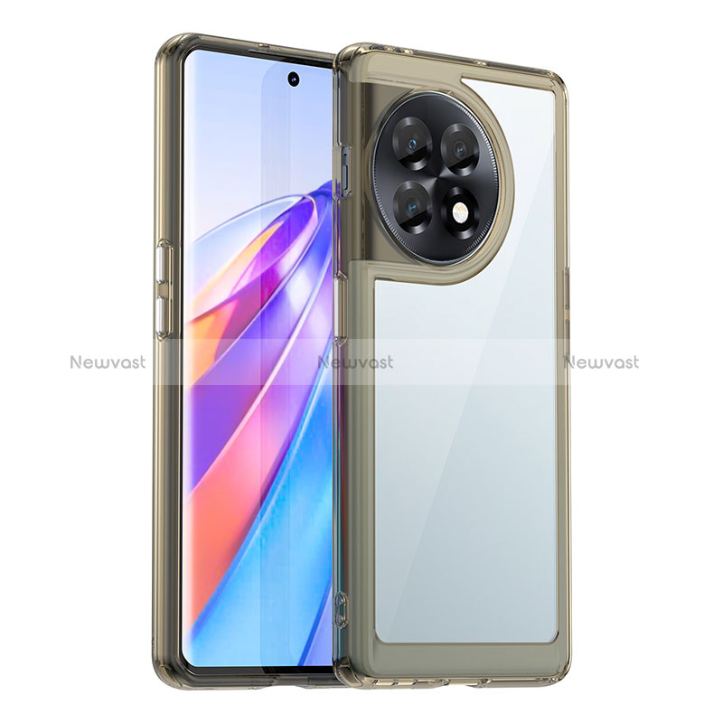 Silicone Transparent Frame Case Cover J01S for OnePlus Ace 2 Pro 5G