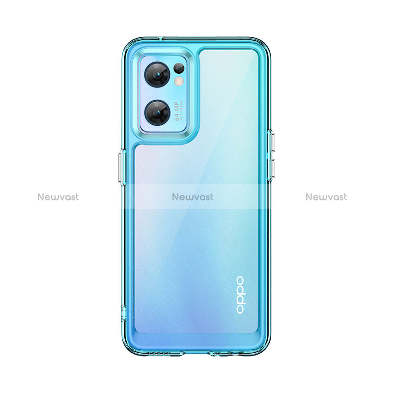 Silicone Transparent Frame Case Cover J01S for OnePlus Nord CE 2 5G Cyan