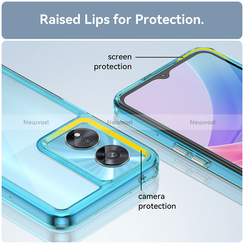 Silicone Transparent Frame Case Cover J01S for Oppo A1x 5G