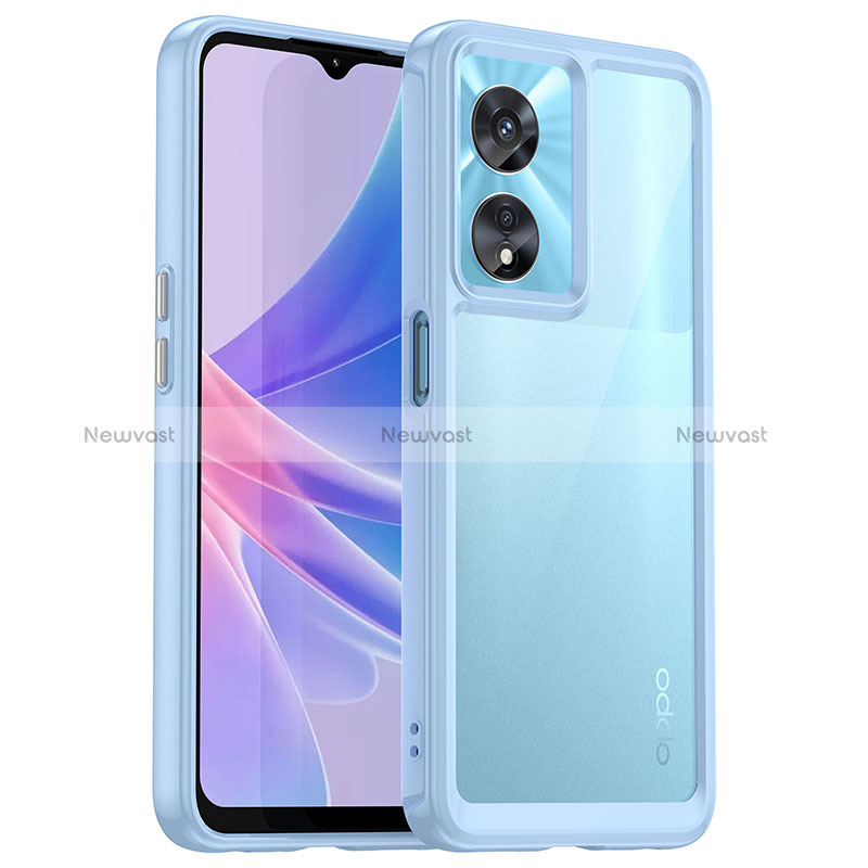 Silicone Transparent Frame Case Cover J01S for Oppo A1x 5G