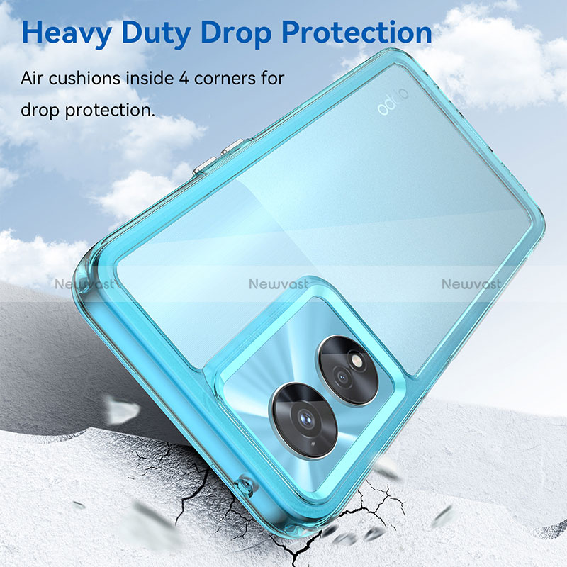 Silicone Transparent Frame Case Cover J01S for Oppo A1x 5G