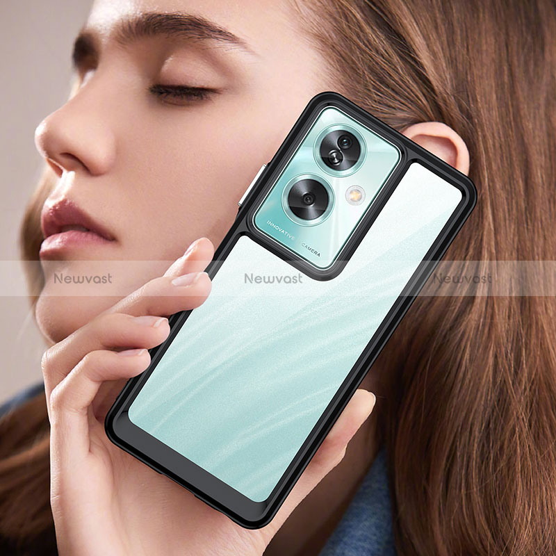 Silicone Transparent Frame Case Cover J01S for Oppo A2 5G