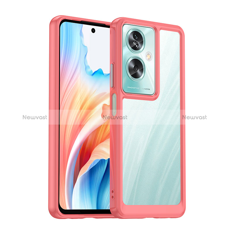 Silicone Transparent Frame Case Cover J01S for Oppo A2 5G