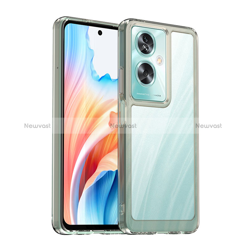 Silicone Transparent Frame Case Cover J01S for Oppo A2 5G