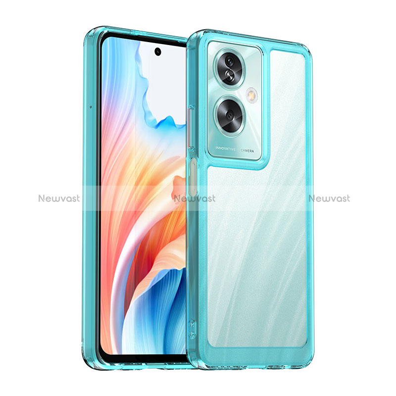 Silicone Transparent Frame Case Cover J01S for Oppo A2 5G