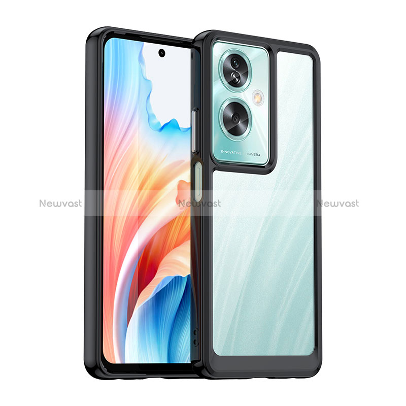 Silicone Transparent Frame Case Cover J01S for Oppo A2 5G