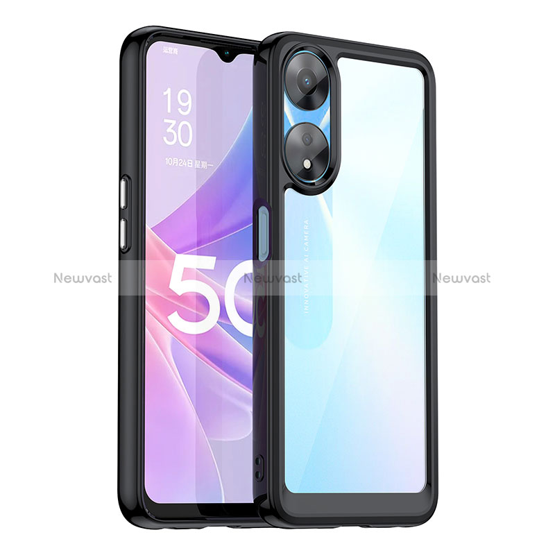 Silicone Transparent Frame Case Cover J01S for Oppo A78 5G