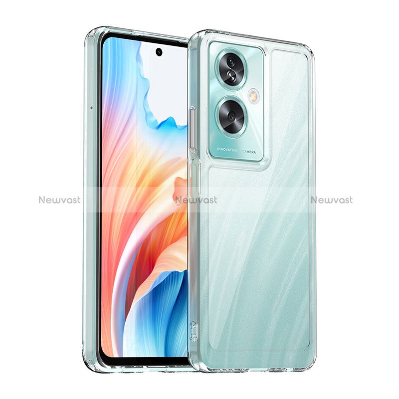 Silicone Transparent Frame Case Cover J01S for Oppo A79 5G