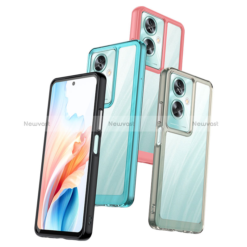 Silicone Transparent Frame Case Cover J01S for Oppo A79 5G