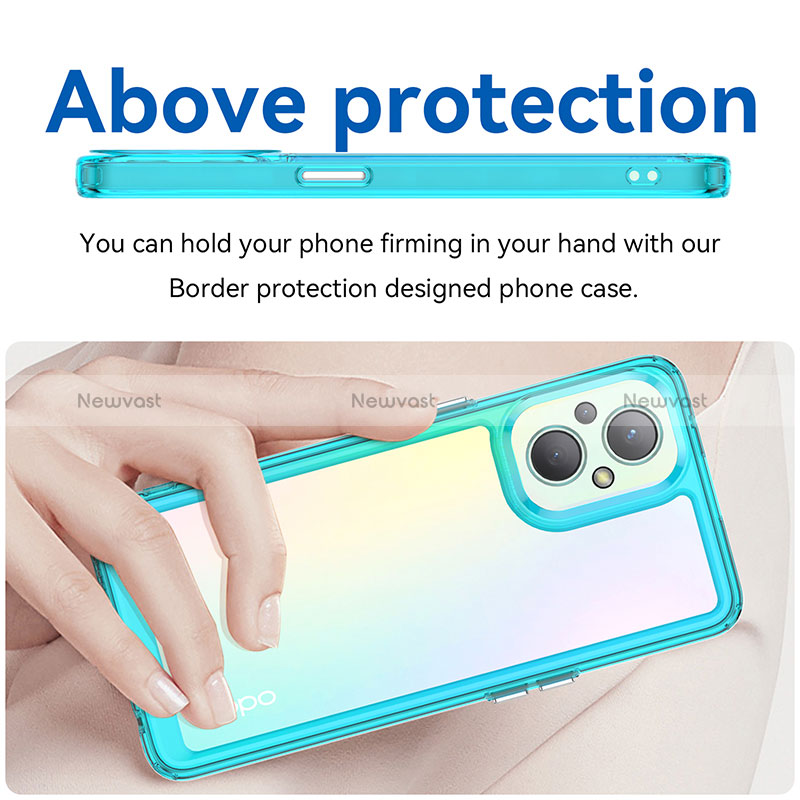 Silicone Transparent Frame Case Cover J01S for Oppo A96 5G