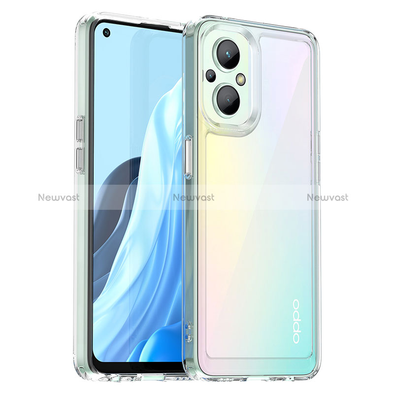 Silicone Transparent Frame Case Cover J01S for Oppo A96 5G