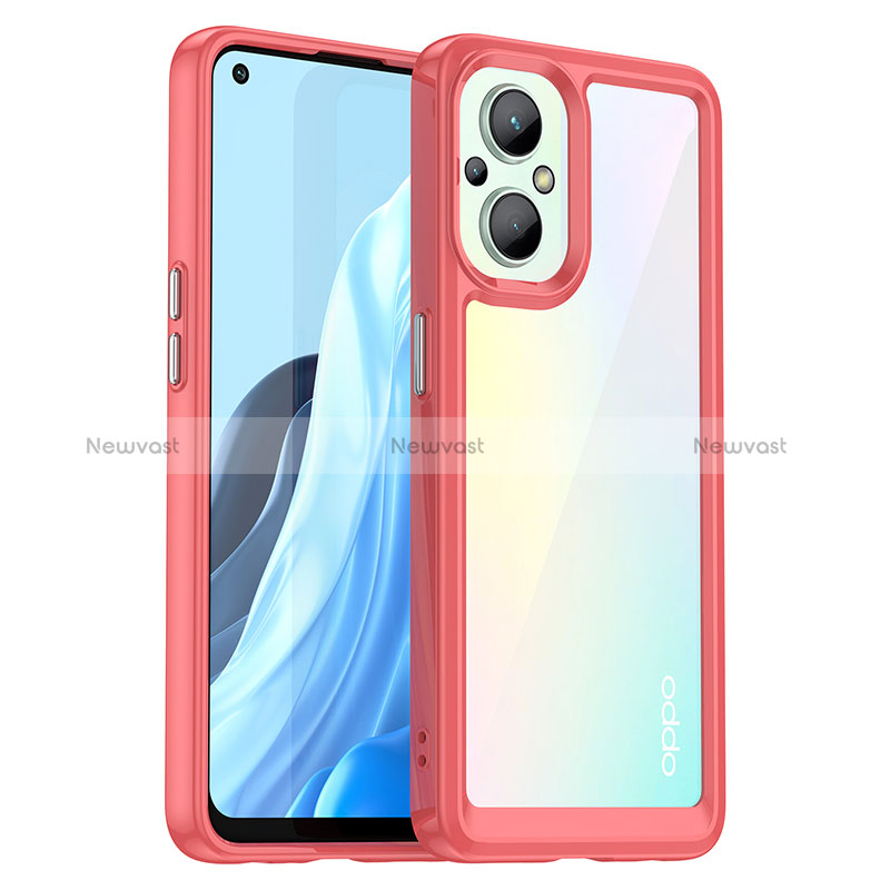 Silicone Transparent Frame Case Cover J01S for Oppo A96 5G