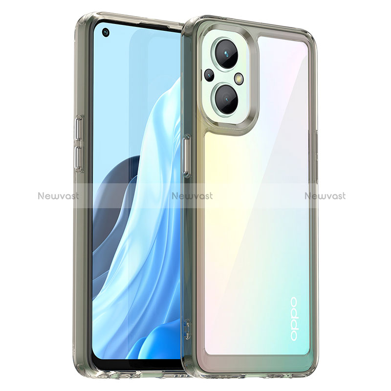 Silicone Transparent Frame Case Cover J01S for Oppo A96 5G