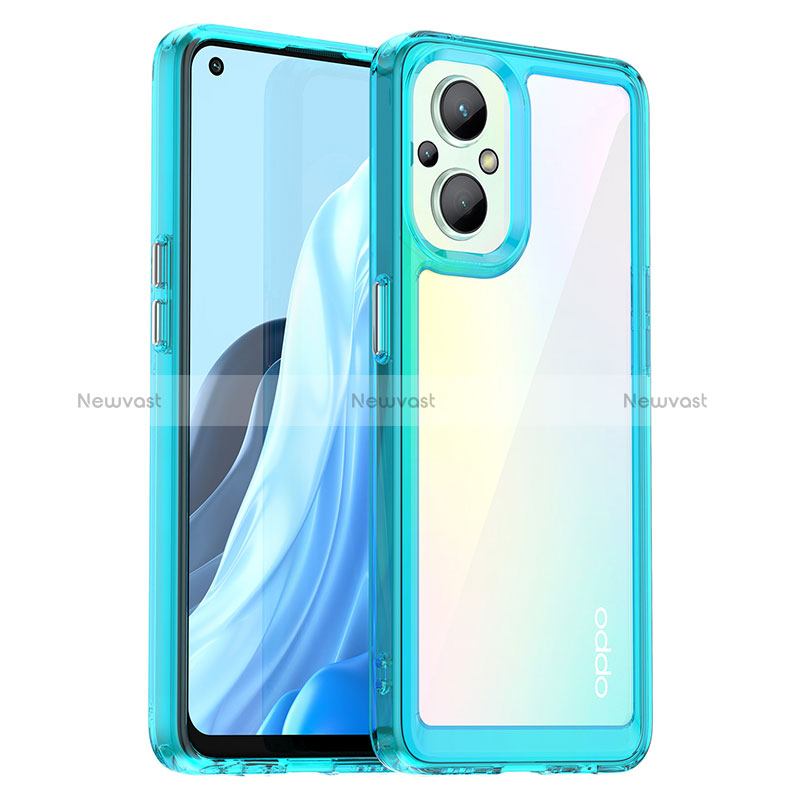 Silicone Transparent Frame Case Cover J01S for Oppo A96 5G