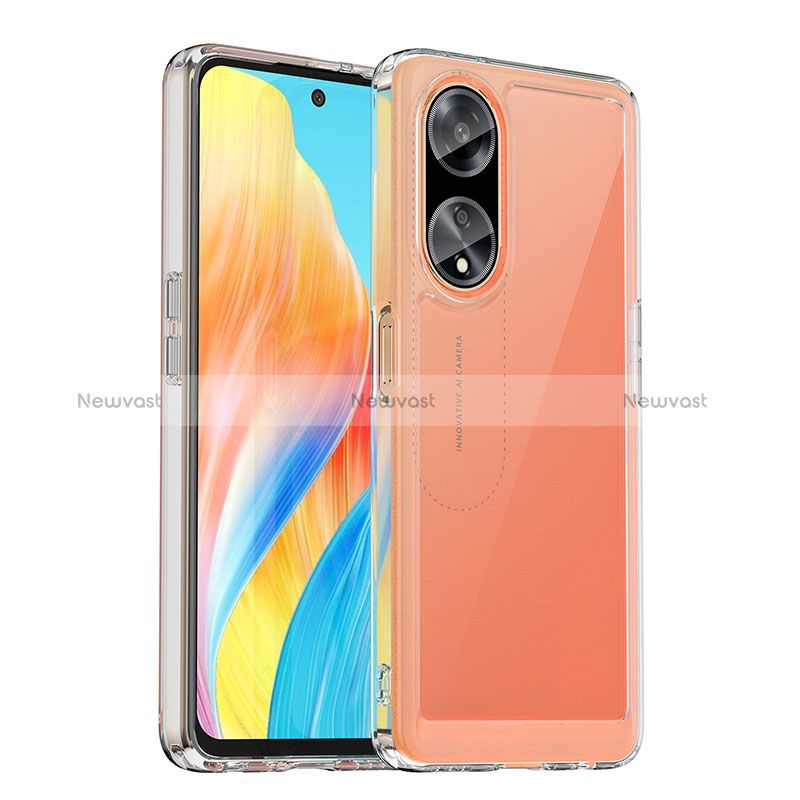 Silicone Transparent Frame Case Cover J01S for Oppo A98 5G