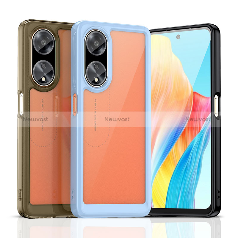 Silicone Transparent Frame Case Cover J01S for Oppo A98 5G