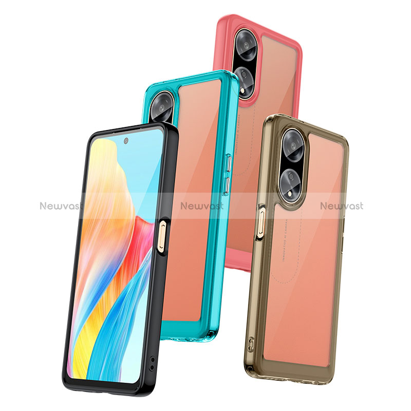 Silicone Transparent Frame Case Cover J01S for Oppo A98 5G