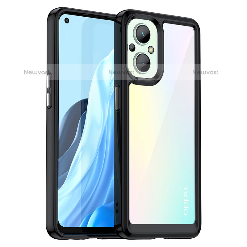 Silicone Transparent Frame Case Cover J01S for Oppo F21 Pro 5G