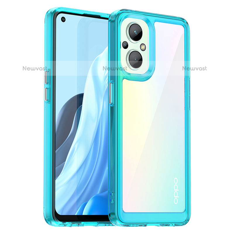 Silicone Transparent Frame Case Cover J01S for Oppo F21 Pro 5G