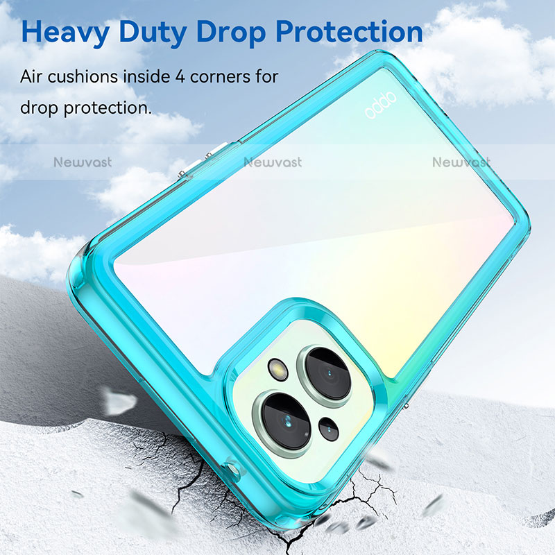 Silicone Transparent Frame Case Cover J01S for Oppo F21 Pro 5G