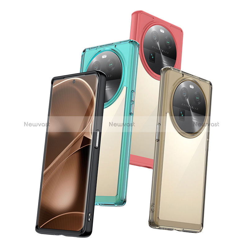 Silicone Transparent Frame Case Cover J01S for Oppo Find X6 5G