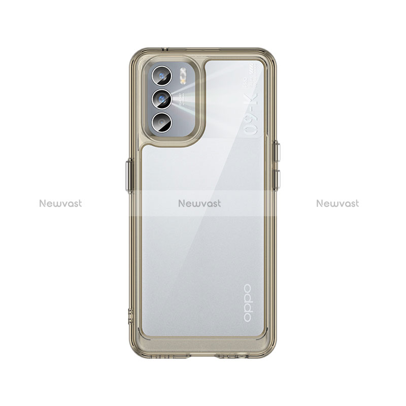Silicone Transparent Frame Case Cover J01S for Oppo K9 Pro 5G Gray