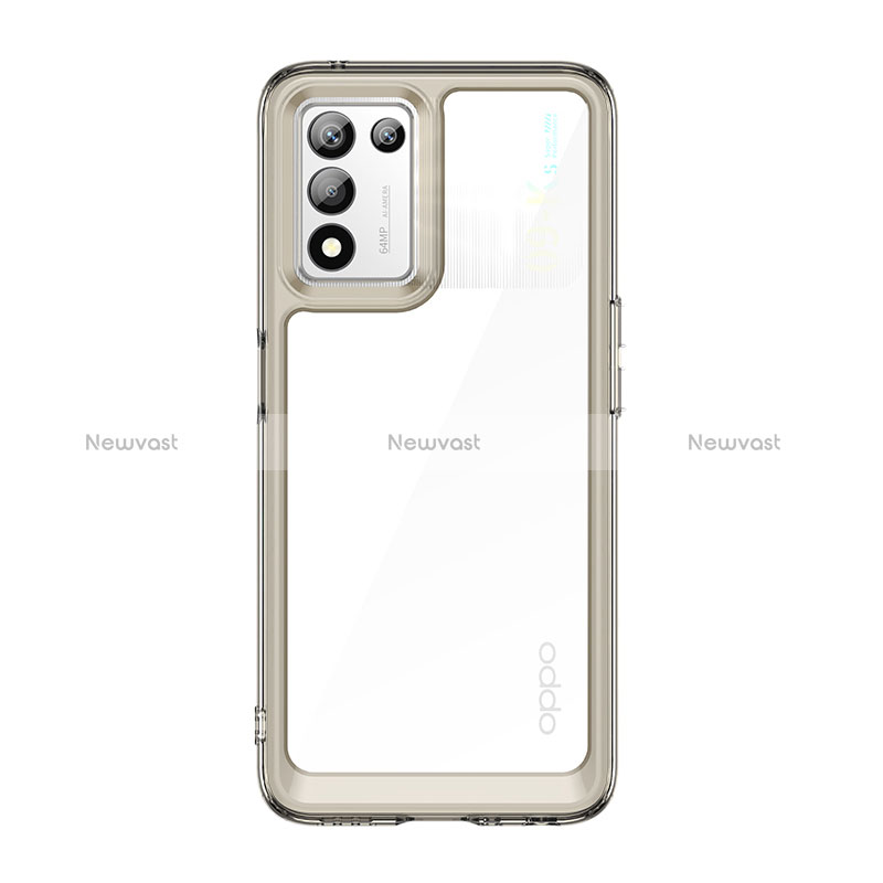 Silicone Transparent Frame Case Cover J01S for Oppo K9S 5G Gray