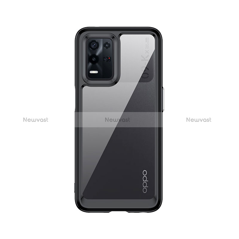 Silicone Transparent Frame Case Cover J01S for Oppo K9X 5G