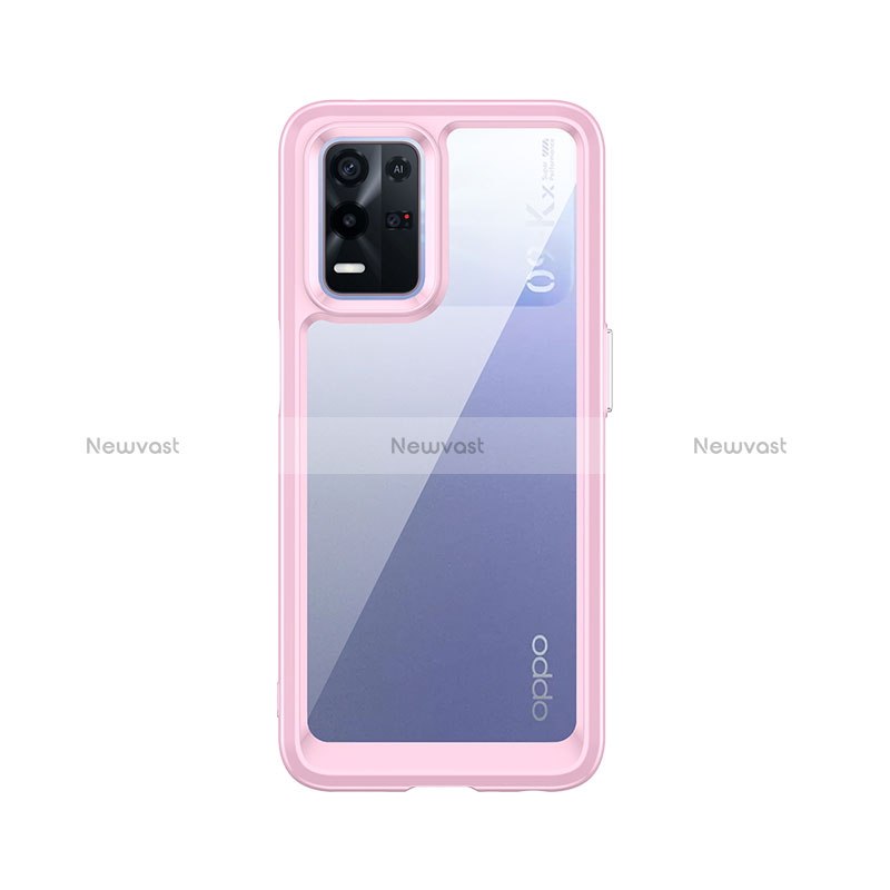 Silicone Transparent Frame Case Cover J01S for Oppo K9X 5G