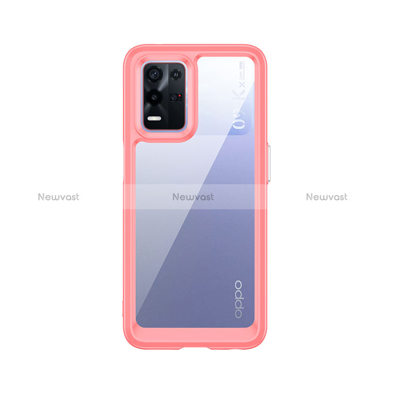 Silicone Transparent Frame Case Cover J01S for Oppo K9X 5G