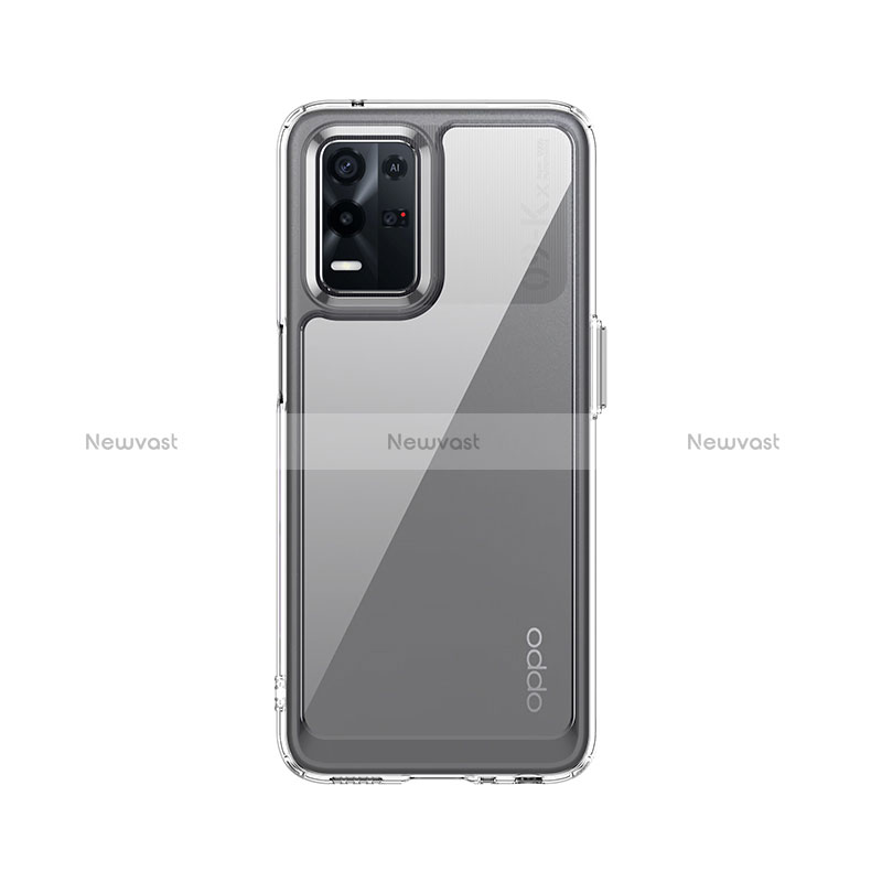 Silicone Transparent Frame Case Cover J01S for Oppo K9X 5G