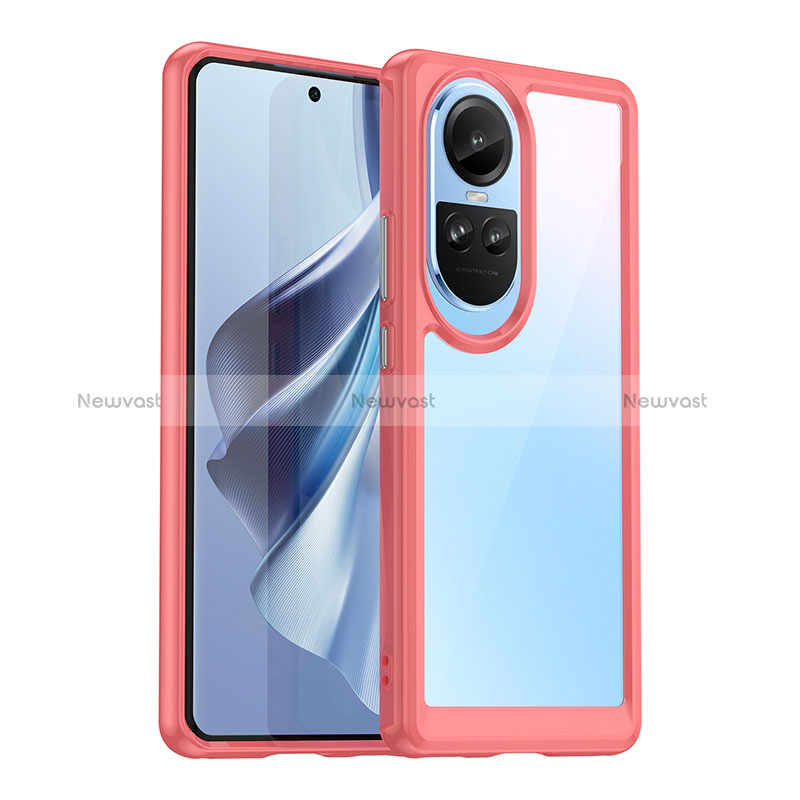 Silicone Transparent Frame Case Cover J01S for Oppo Reno10 5G