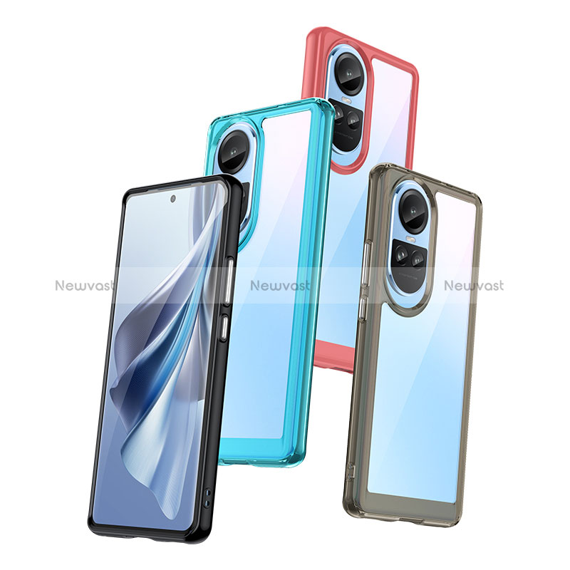 Silicone Transparent Frame Case Cover J01S for Oppo Reno10 5G