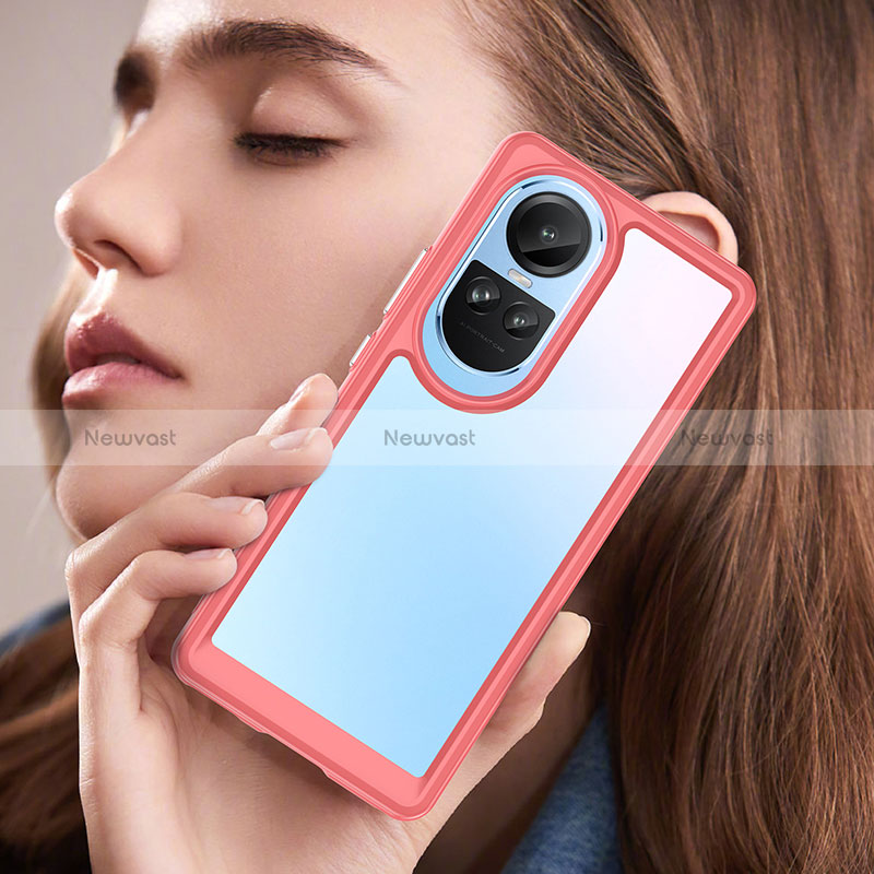 Silicone Transparent Frame Case Cover J01S for Oppo Reno10 5G