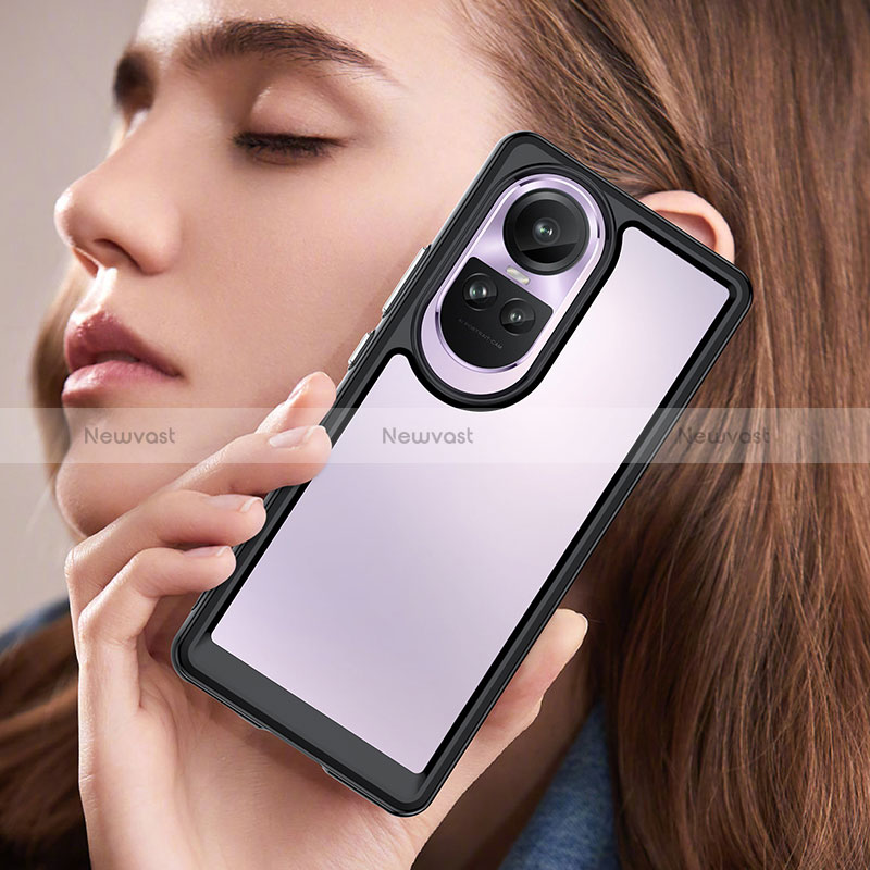 Silicone Transparent Frame Case Cover J01S for Oppo Reno10 5G