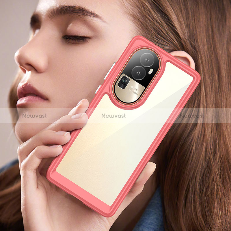 Silicone Transparent Frame Case Cover J01S for Oppo Reno10 Pro+ Plus 5G