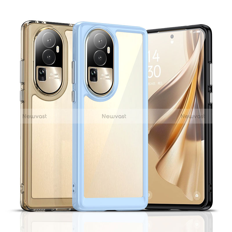 Silicone Transparent Frame Case Cover J01S for Oppo Reno10 Pro+ Plus 5G