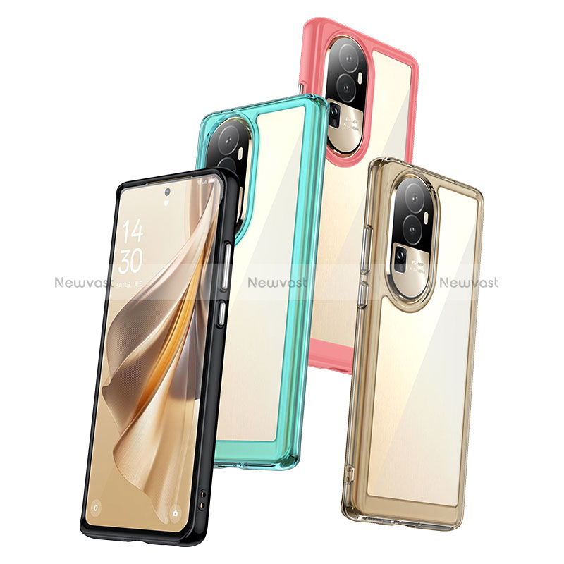 Silicone Transparent Frame Case Cover J01S for Oppo Reno10 Pro+ Plus 5G