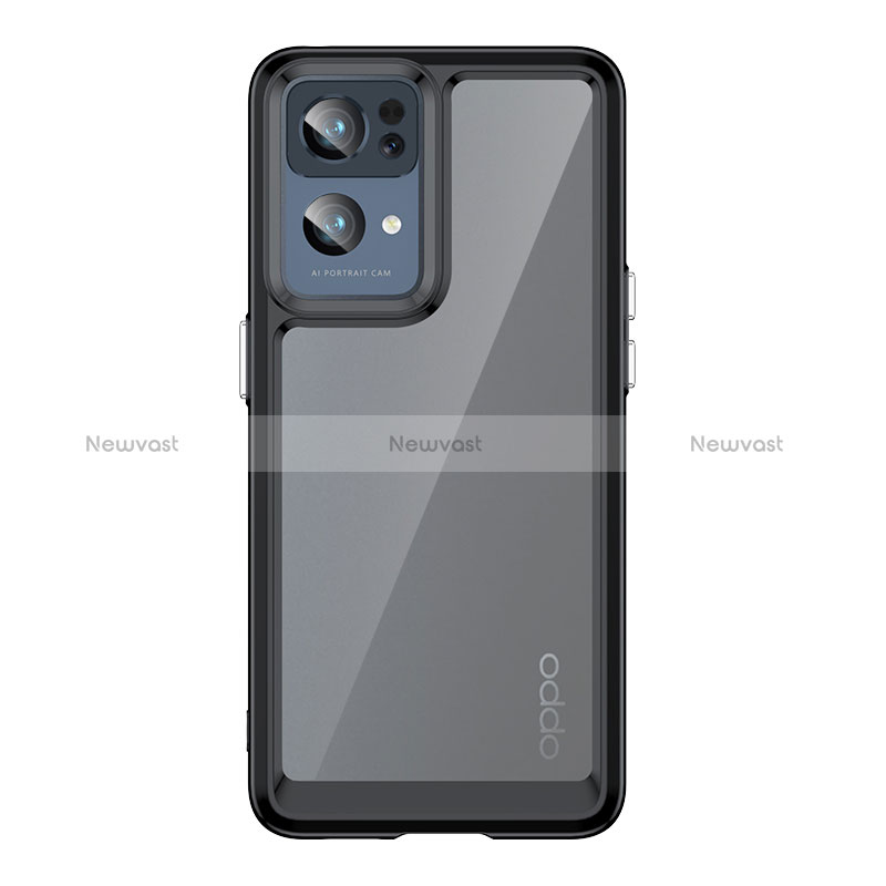 Silicone Transparent Frame Case Cover J01S for Oppo Reno7 Pro 5G