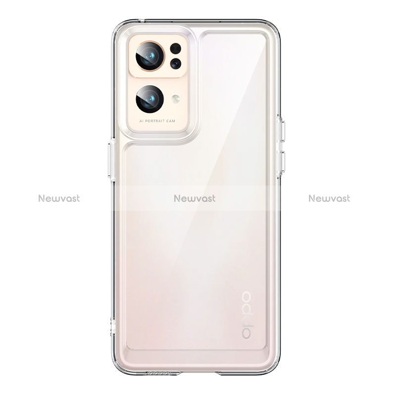 Silicone Transparent Frame Case Cover J01S for Oppo Reno7 Pro 5G