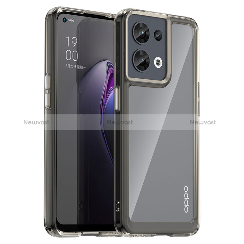 Silicone Transparent Frame Case Cover J01S for Oppo Reno8 5G