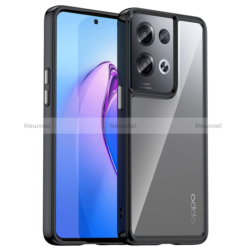 Silicone Transparent Frame Case Cover J01S for Oppo Reno8 Pro 5G